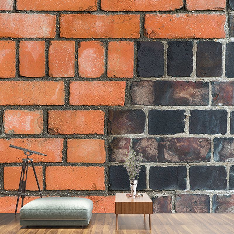 Industrial Style Brick Wall Mural for Dining Room, Personalized Size Available