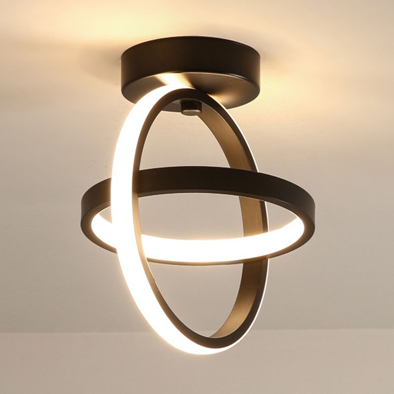 Geometrische semi -flush mount light moderne eenvoud aluminium plafond verlichtingsarmaturen voor slaapkamer