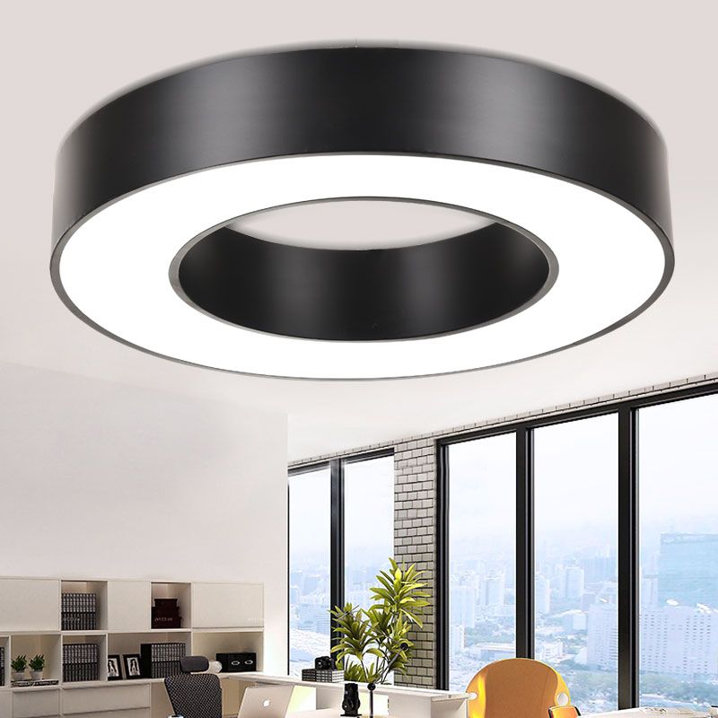 Geometric Shape Ceiling Mounted Fixture Minimalist Metal LED Flush Mount Light for Office