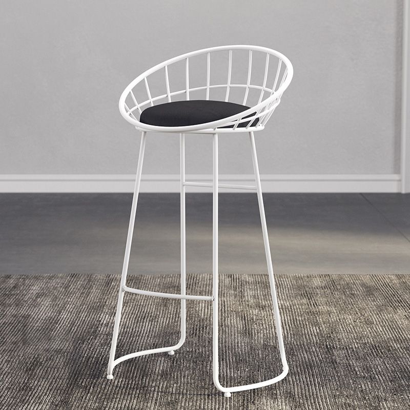 Modern Metal Armless Bar Stool Low Back Armless Bar Chair with Metal Legs