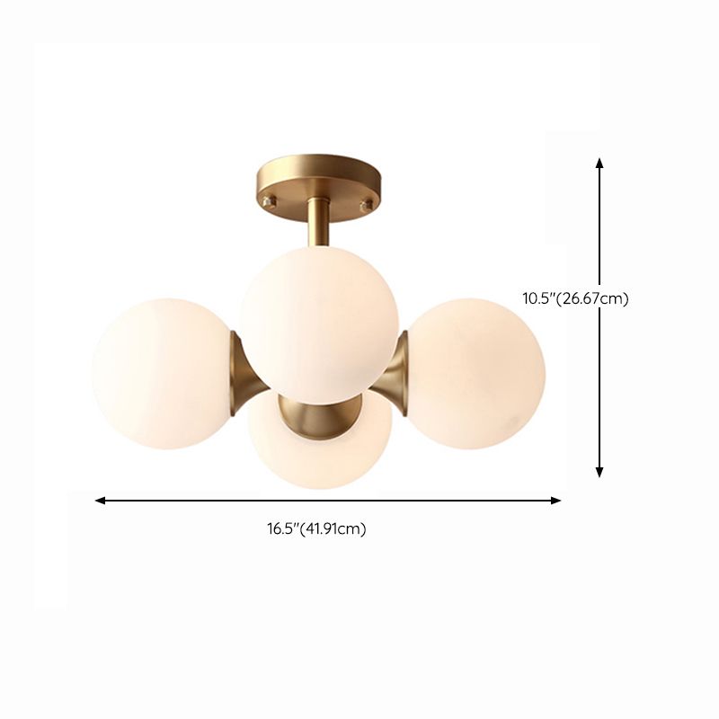 Nordic Style Golden Ceiling Lamp Ball Shape Ceiling Light for Living Room