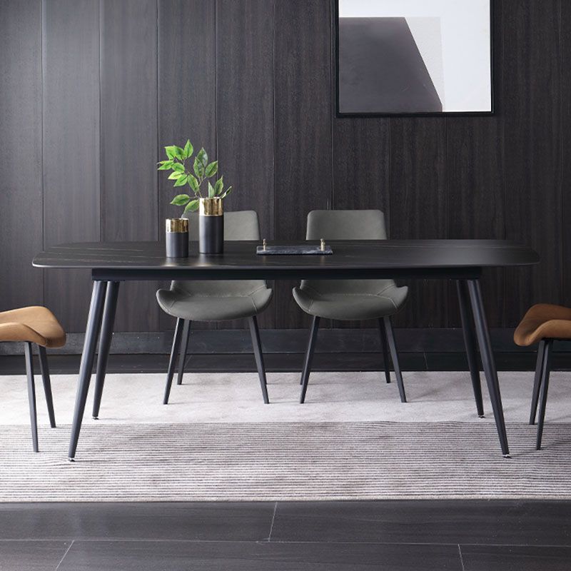 1/4/5/7 Pcs Metal Modern Dining Room Set with Rectangle Metal Base Table Dining Set