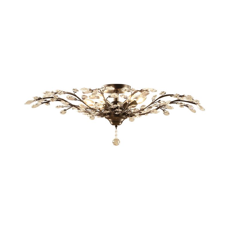 Crystal Branches Ceiling Chandelier Traditional Dining Room Pendant Lighting Fixture