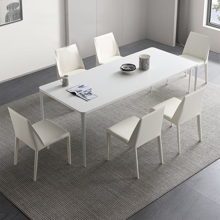 Modern Sintered Stone Rectangle Dining Set White Home Use Dining Room Furniture Set