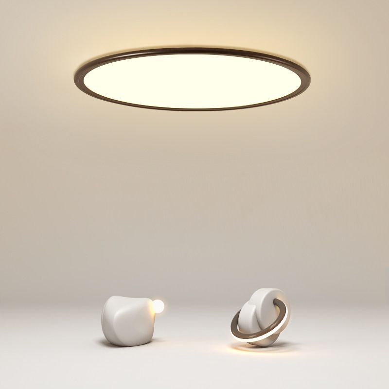 Modern Simplicity LED Ceiling Light Lacquered Aluminium Circular Flush Mount with Acrylic Shade