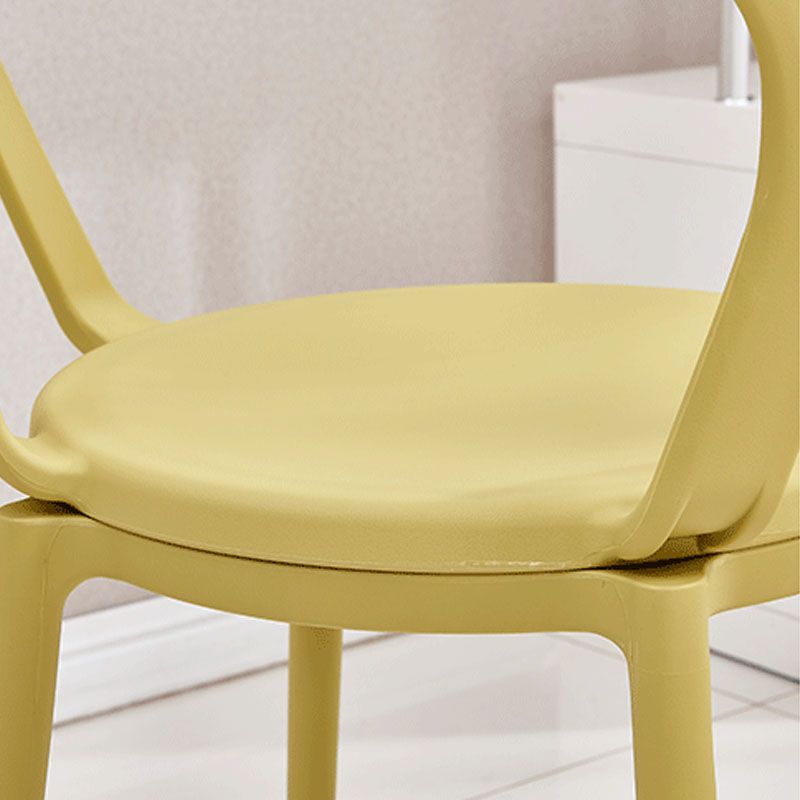 Contemporary Kitchen Chair Dining Arm Side Chair with Plastic Legs