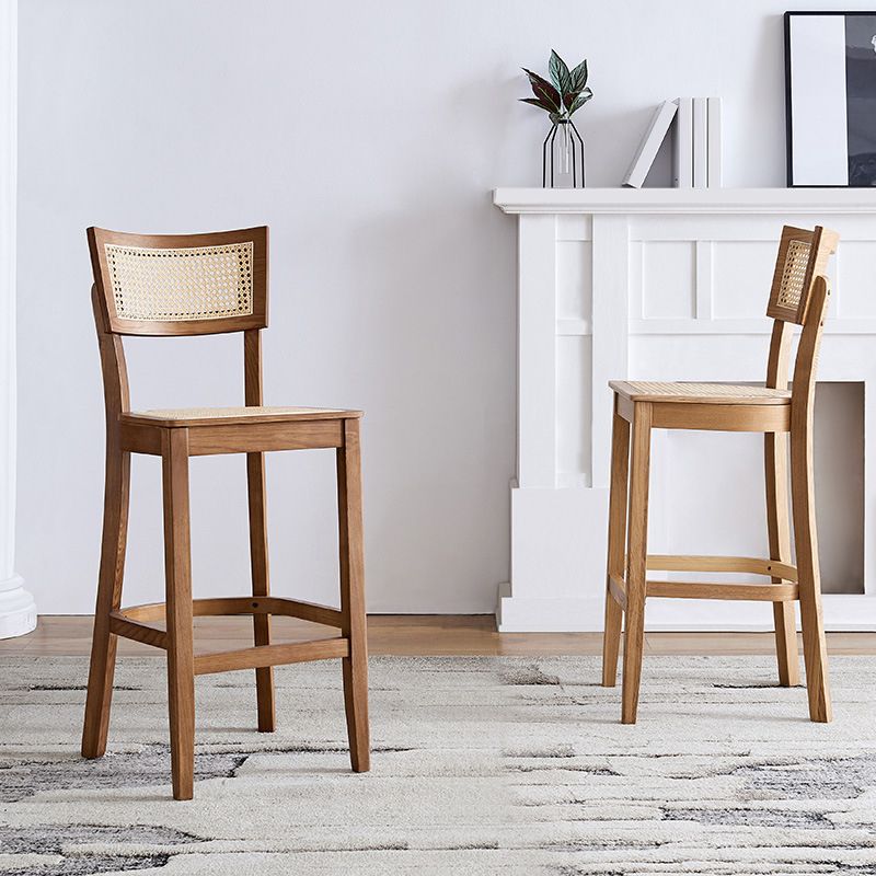 Contemporary Bar-stool Wooden Counter Bar Stool with Wood Legs for Kitchen