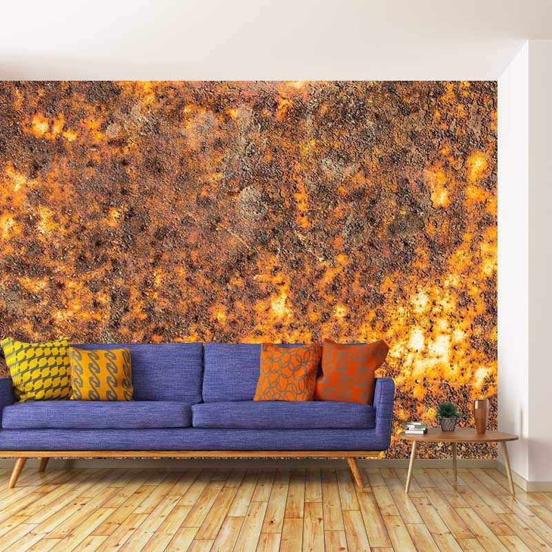 Industrial Style Metal Murals Wallpaper for Bedroom, Custom Size Available