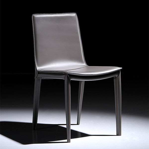 Modern Kitchen PU Leather Dining Side Chair Solid Back Dining Side Chair