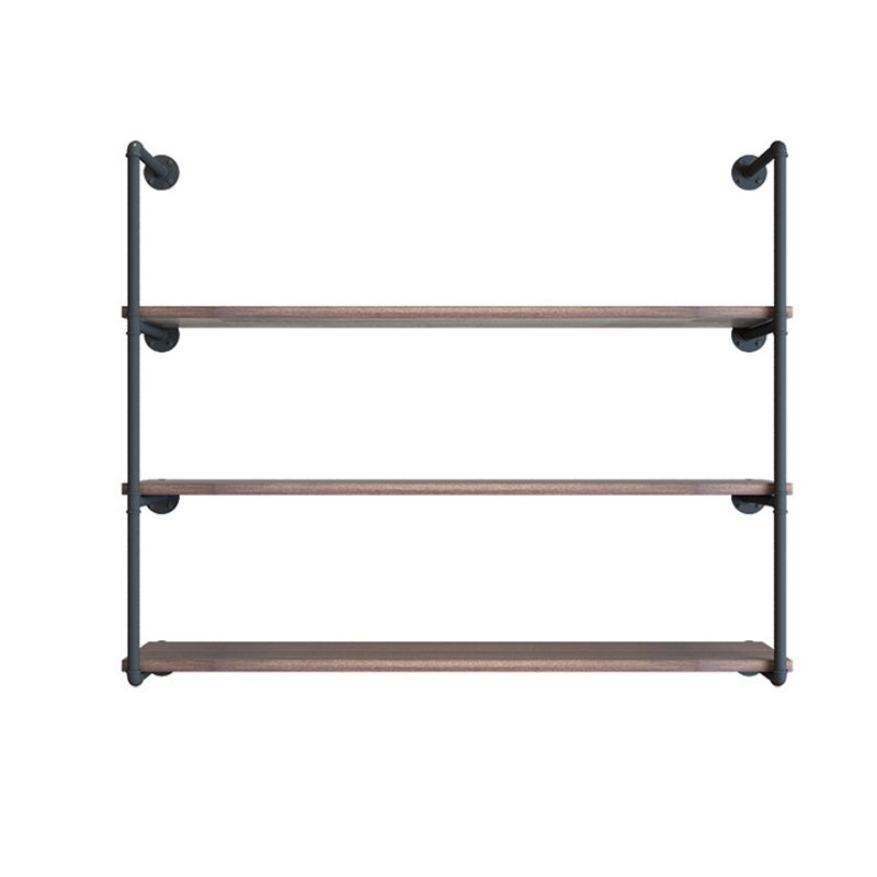 Industrial Closed Back Bookshelf Floating Wooden Natural Bookcase