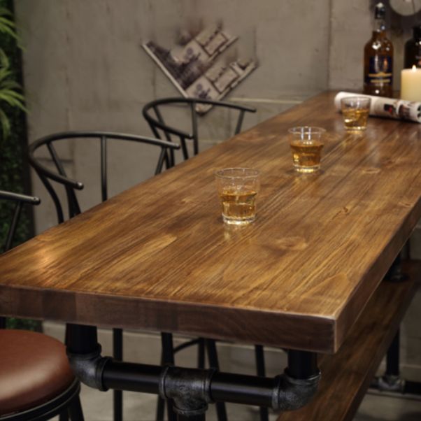 Brown and Black Pub Table Set Industrial 1/2/4/7 Pieces Bar Pub Table Set