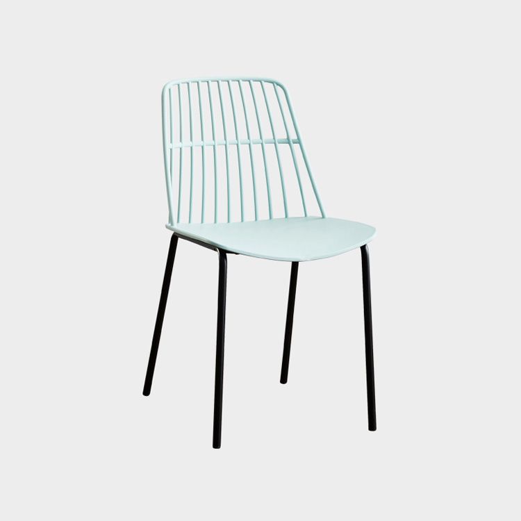 Accueil Salle à manger Chaises sans accoudoirs Chaises d'appoint de salle à manger avec pieds en métal (Ensemble de 4)