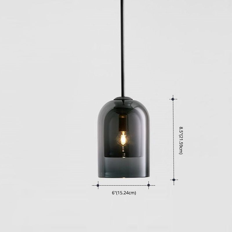 Bell Hanging Light Fixture Minimalist Style Glass Pendant Light Kit for Dinning Room