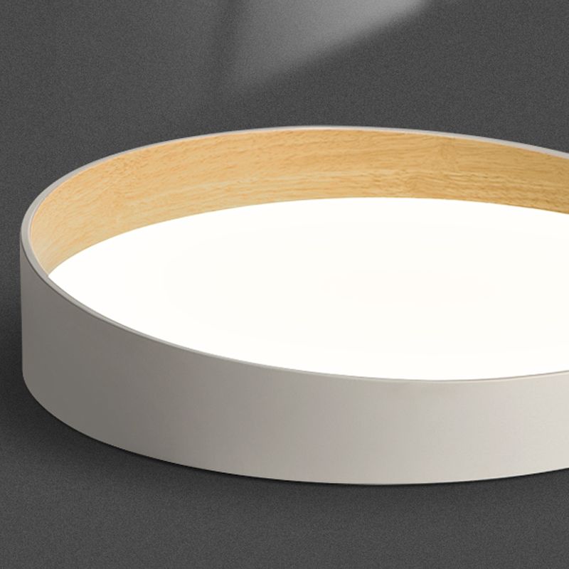 Round Bedroom Ceiling Light Fixture Metal LED Minimalist Style Flush Mount Lighting