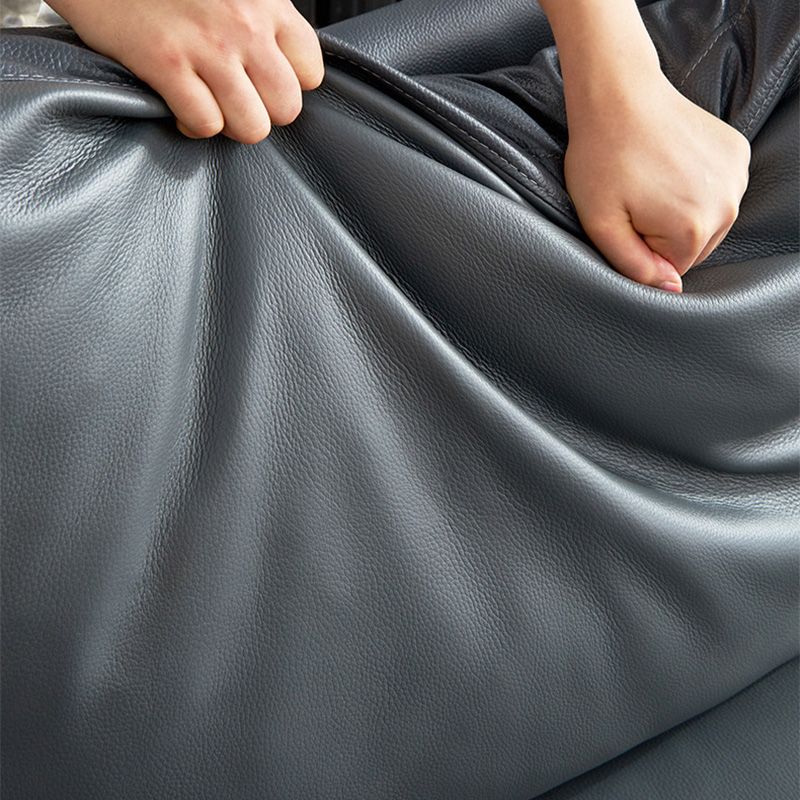 Contemporary Dark Grey Sofa with Bolster Pillows for Living Room