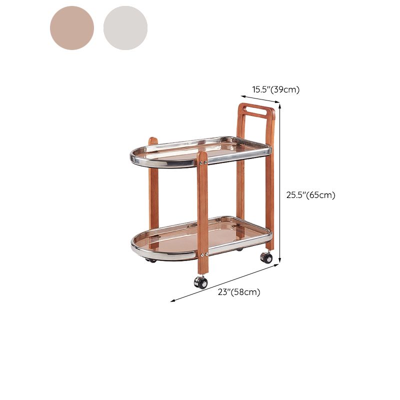 Contemporary Glass Top End Slide Table Geometric 4 Legs Side Table
