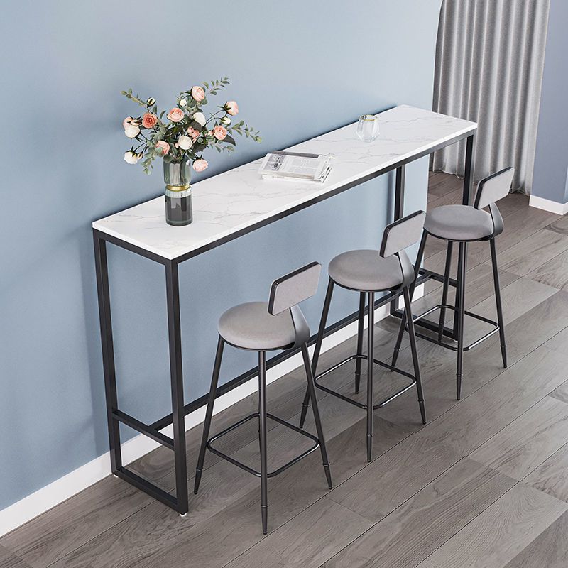 Industrial Footrest Milk Tea Shop Stool Low Back Iron Bar Stool