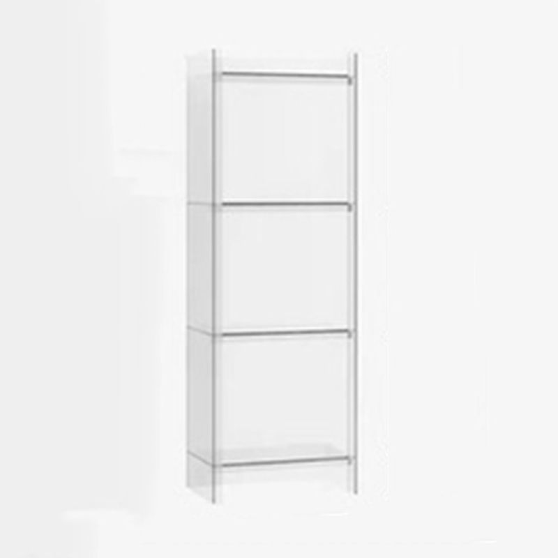 Glam Style Acrylic Standard Bookcase Vertical Closed Back Bookshelf