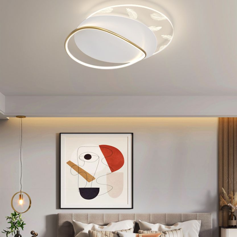 Acrylic Feather LED Flush Mount in Modern Artistic Style Aluminium Geometric Ceiling Fixture
