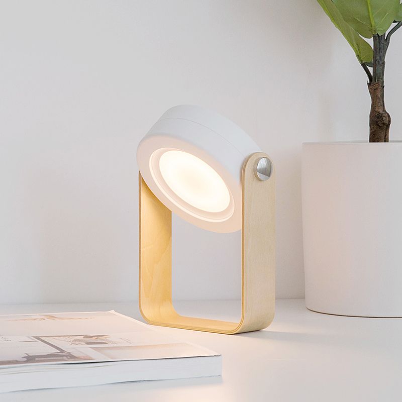 Portable Round Night Light Creative Lampshade Foldable Design Acrylic Bedroom LED Lantern Table Lamp