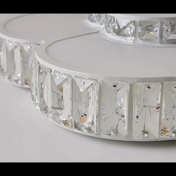 Flower Bedroom Flush Mount Ceiling Fixture Crystal LED Modern Flush Ceiling Light Fixture