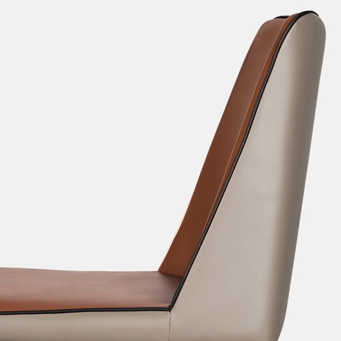 Sillas sin brazos con respaldo sólido contemporáneo, sillas de comedor de cuero para cocina