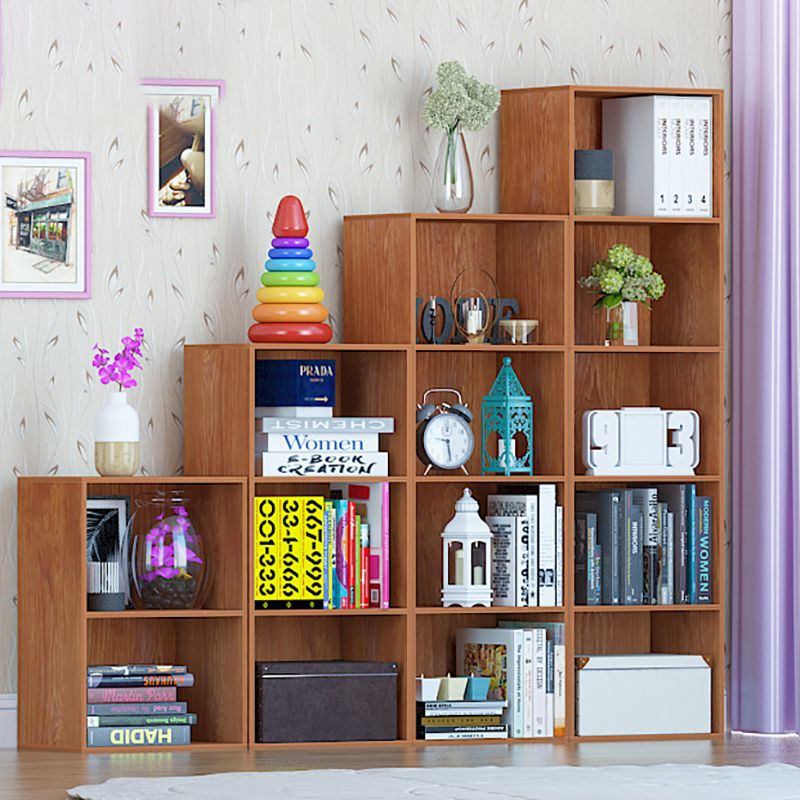 Modern Engineered Wood Bookcase Standard Closed Back Bookshelf