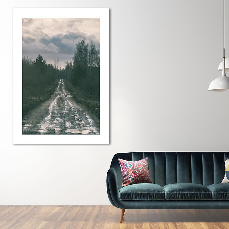 Nature Scenery Mountain Wall Decor Modernism Textured Canvas Wall Art for Living Room