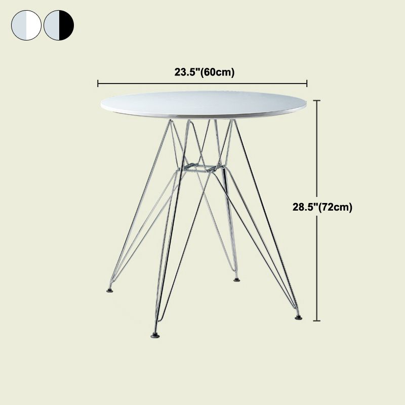 Modern Style Dining Table Round Dining Table with Metal Base for Home Use