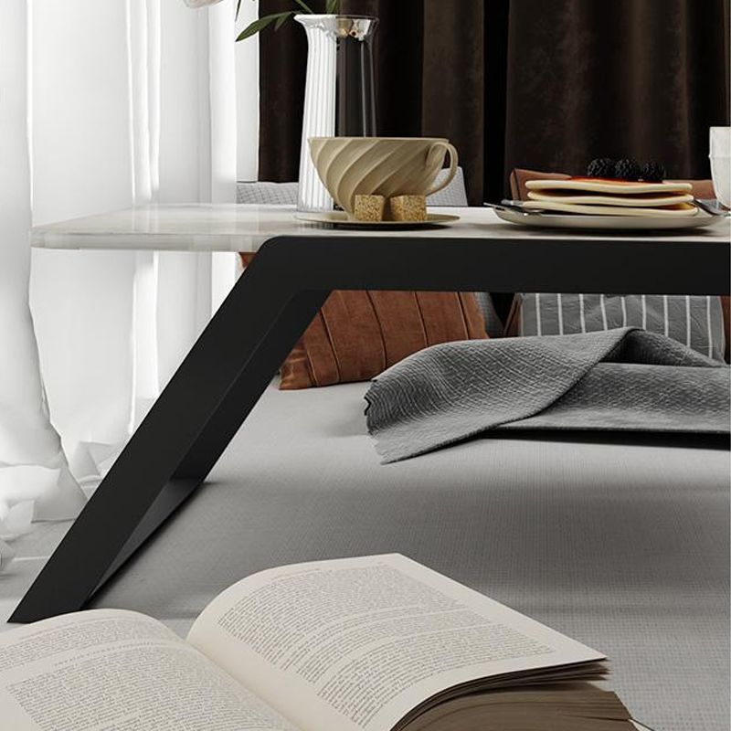 Sled Coffee Table Marble Top Coffee Cocktail Table for Living Room