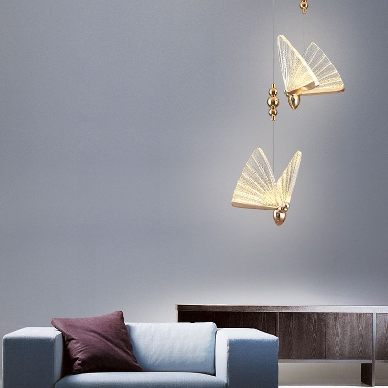 Modern de forma moderna de forma colgante de forma de mariposa Luz de metal para dormitorio para dormitorio