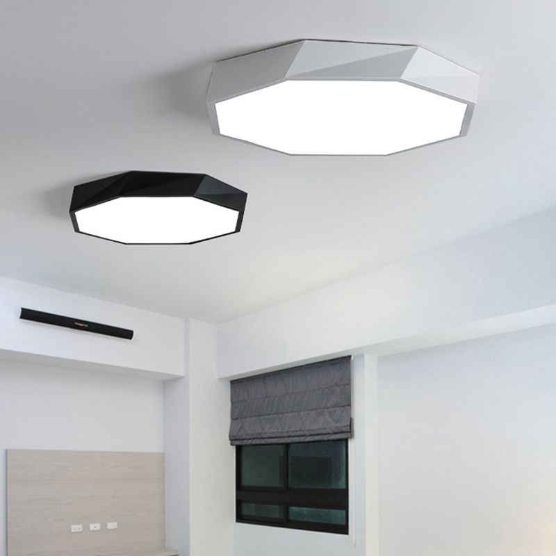 Faceted Flush Mount Ceiling Light Contemporary Acrylic Ceiling Mount Chandelier for Bedroom