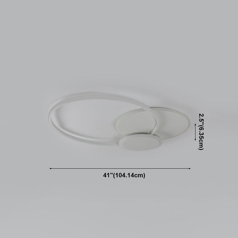 Plafonnier circulaire en fer forgé à montage encastré à LED de simplicité moderne avec abat-jour en acrylique