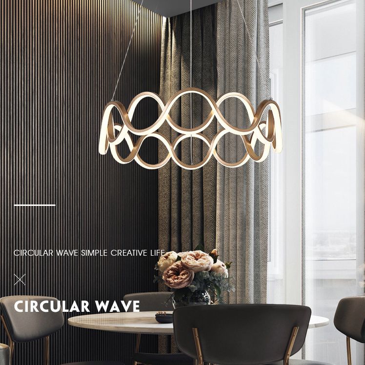 Multiple Rings Chandelier Light Fixture Designer Modern Simplicity Metal Pendant Lighting for Restaurant