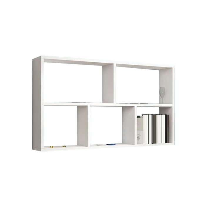 Contemporary Floating Bookshelf Wall Mounted Manufactured Wood Bookcase
