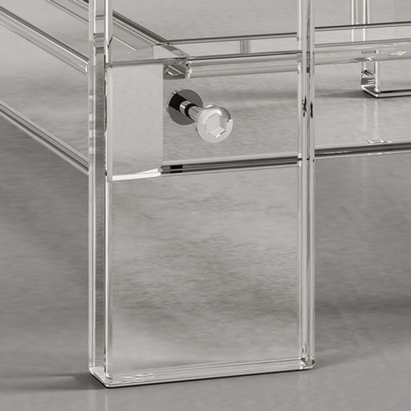 Contemporary Open Back Standard Bookshelf Acrylic Bookcase with Shelves