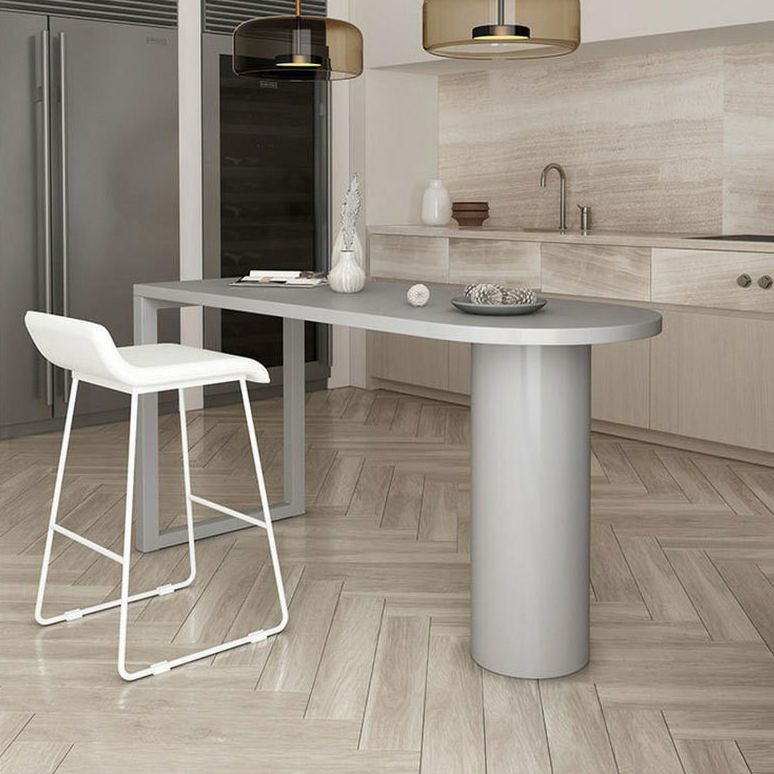 Specialty Wood Top Bar Table Matte Finish Contemporary Pub Table