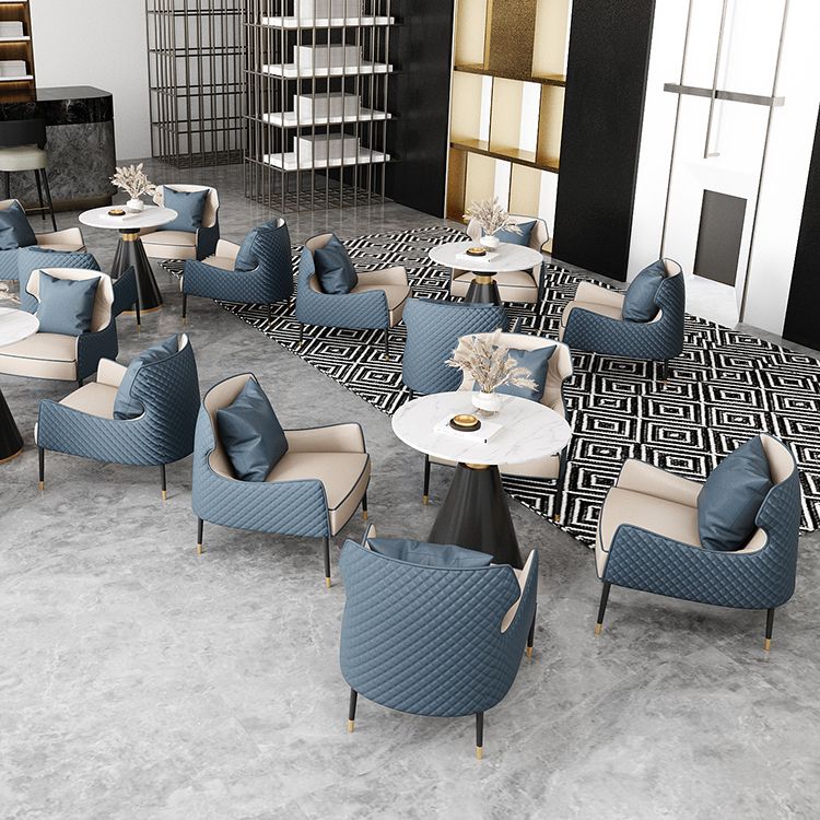 Contemporary Kitchen Dining Room Set with Round Sintered Stone Top Formal Dining Table Furniture