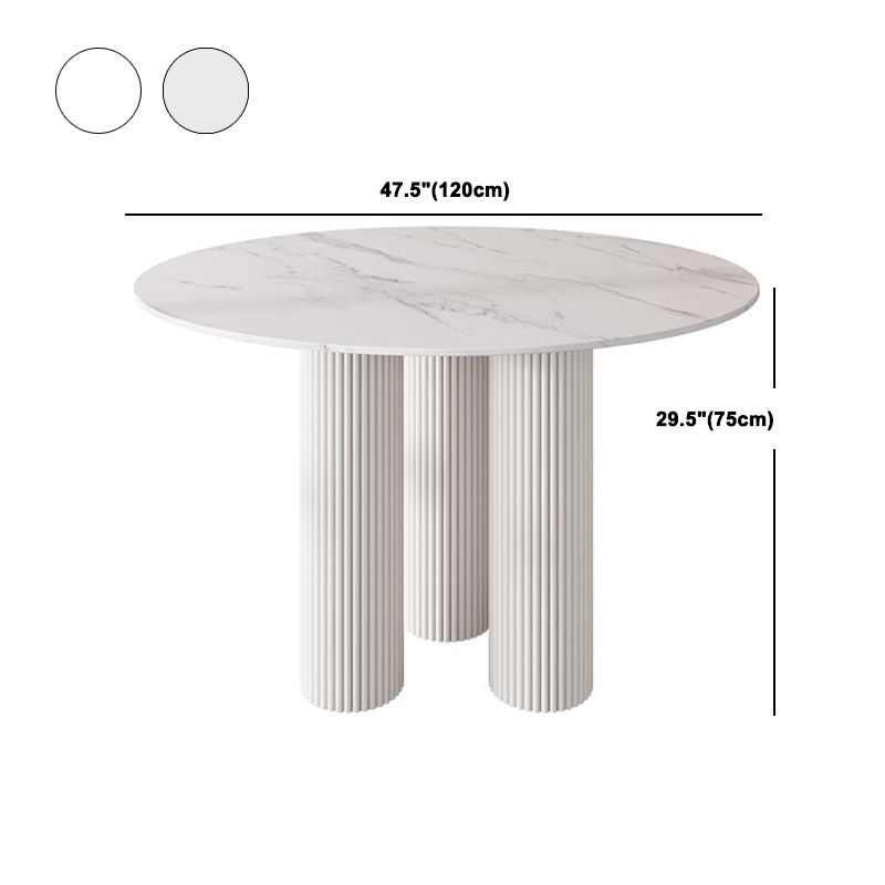 Modern 1/5 Pieces Dining Set Round Stone Dining Table for Dining Room Kitchen