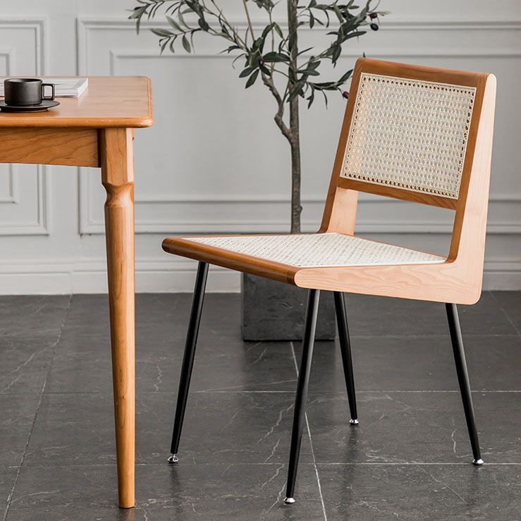 Modern Style Rattan Side Chair Cane Back Dining Side Chair for Dining Room