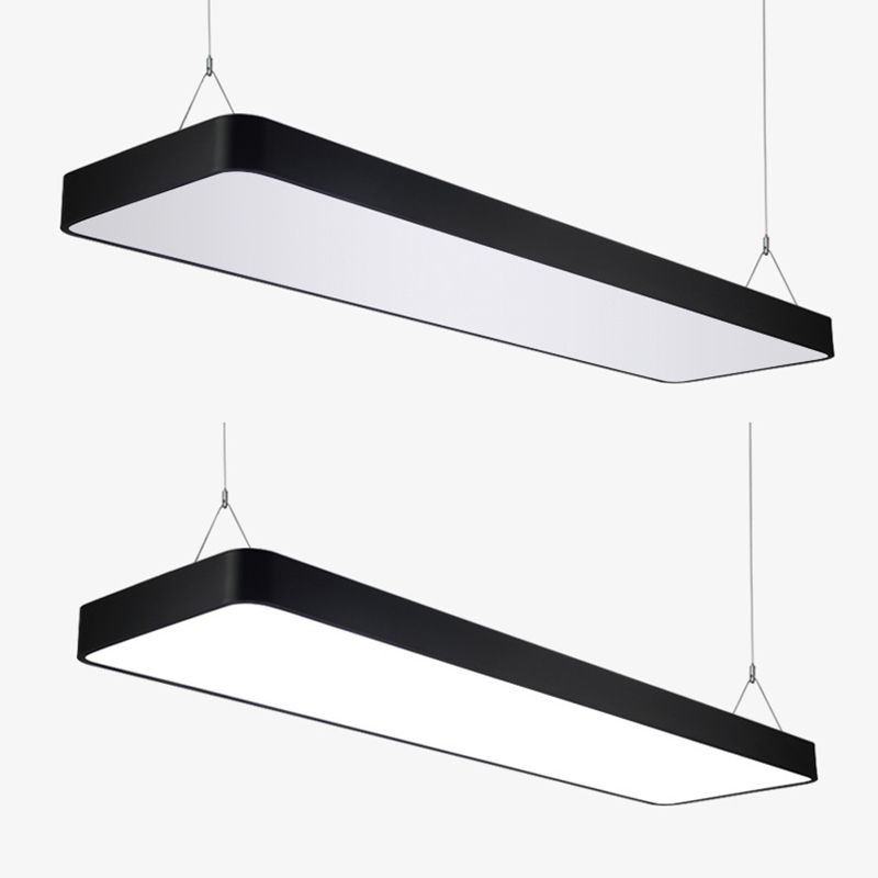 Rechthoek Acrylhangende lamp Minimalistische LED Black Down Lighting Pendant
