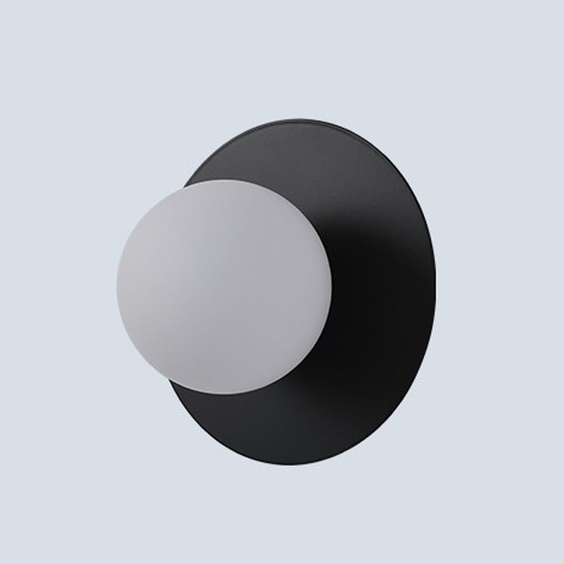Nordic Style Wall Sconce White Glass Globe Wall Mounted Light for Living Room