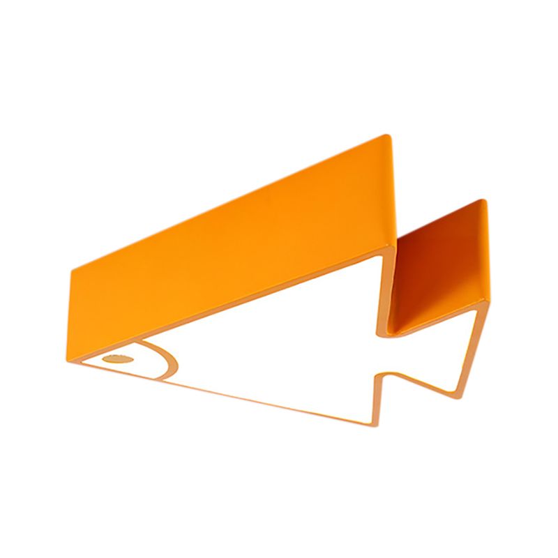Cartoon Triangle Fish Ceiling Lamp Acrylic LED Flush Mount Light for Child Bedroom Living Room