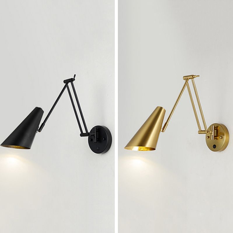 Post-Modern Wall Light Fixture Swing Arm Wall Sconce with Metal for Bedroom