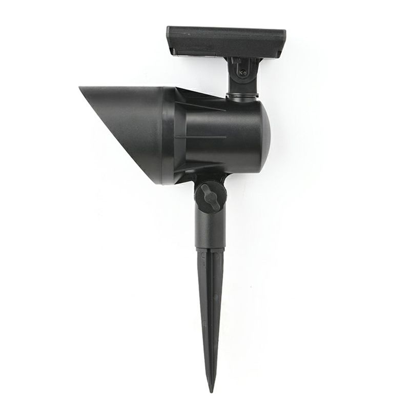 Plastic Angled Shade Spotlight Modern Black Solar Powered LED Stake Light for Patio