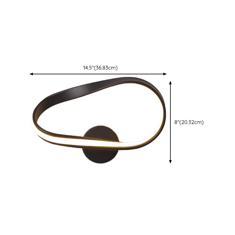 Modern Unique Shape Wall Light Fixture Wall Mounted Lighting in Black for Bedroom