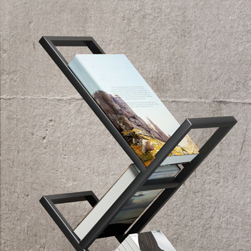 Standard Metal Bookcase Contemporary Open Back Bookshelf with Shelves