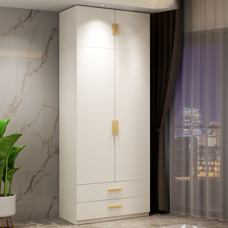 Modern Wardrobe Closet with Garment Rod Wooden Wardrobe Armoire