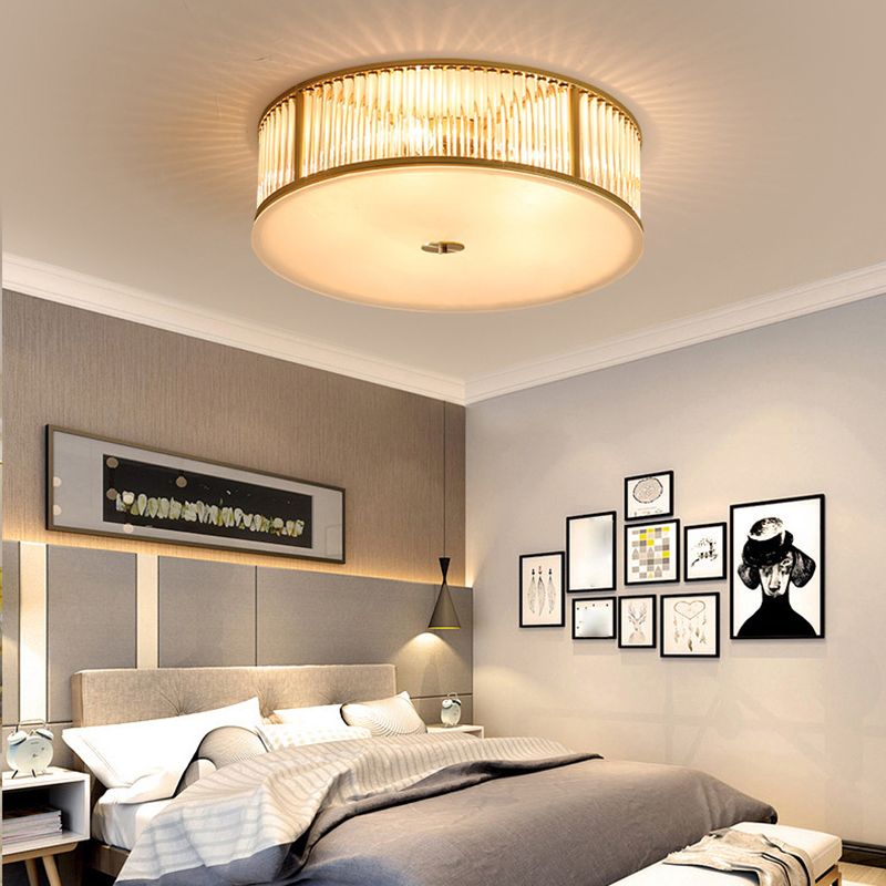 Crystal Drum Flush Mount Modern Flush Mount Light Fixtures for Living Room