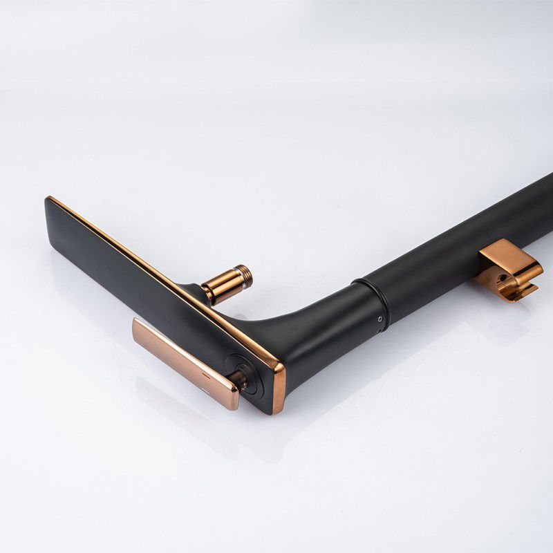 Modern Freestanding Tub Filler Trim Copper with Hand Shower Floor Mount Tub Filler